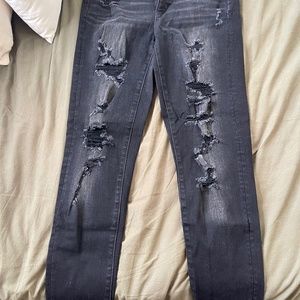 American Eagle Outfitters Ripped Black Jeggings Jeans